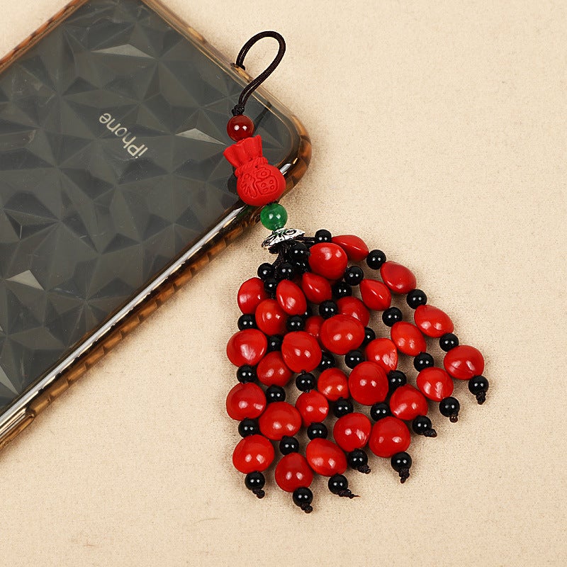Red Bean Acacia Bean Bodhi Mobile Phone Pendant U Disk Bag Pendant This Life Year Stall Small Gift Supply - Image 4