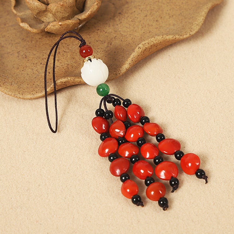 Red Bean Acacia Bean Bodhi Mobile Phone Pendant U Disk Bag Pendant This Life Year Stall Small Gift Supply - Image 1