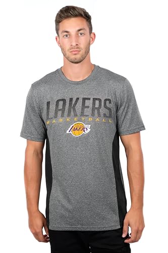 Ultra Game NBA Official Mens Super Soft Supreme TShirt Unisex Los Angeles Lakers Heather Charcoal Small - Image 3