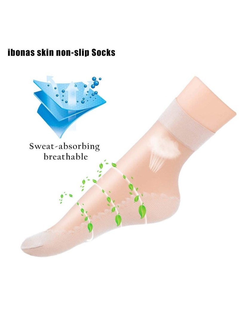Barakah جوارب نيلون حريرية للكاحل 10 أزواج، جوارب نيلون للكاحل، جوارب حريرية كريستالية ناعمة عالية، للنساء والفتيات - Image 3