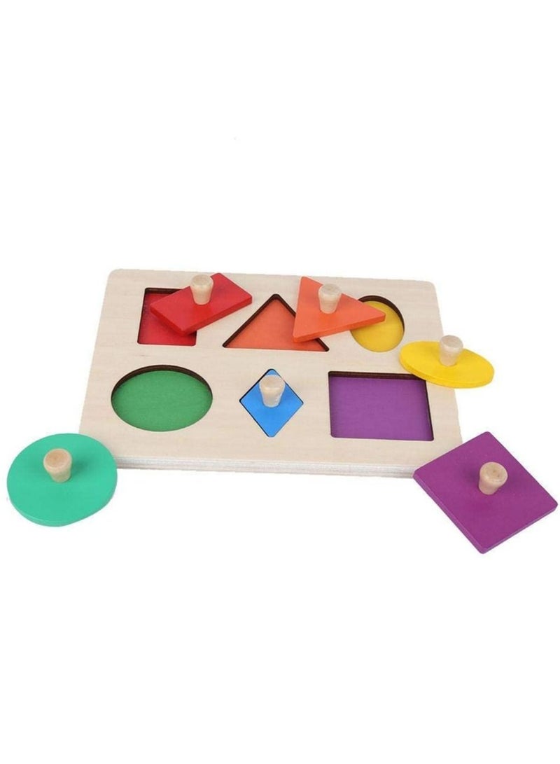 Wooden Children Early Education Educational Building Block Puzzle Geometric Shape Color Matching Sorting Stacking Plugging Toys Montessori Toy for 1 2 3 Years Kids Girls Toddlers Boys - Image 1