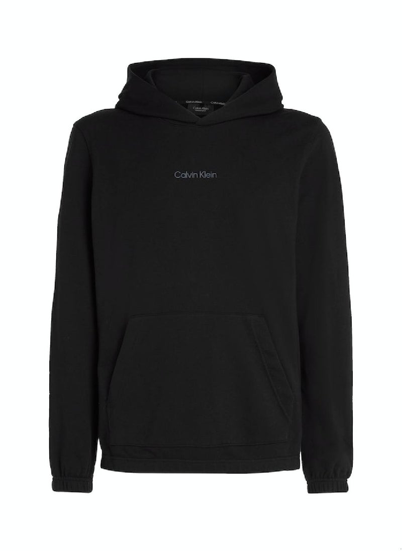 CALVIN KLEIN Calvin Klein Men's Hoody - Long Sleeves - Sportswear - Cotton Sweatshirt, Black  - Image 2