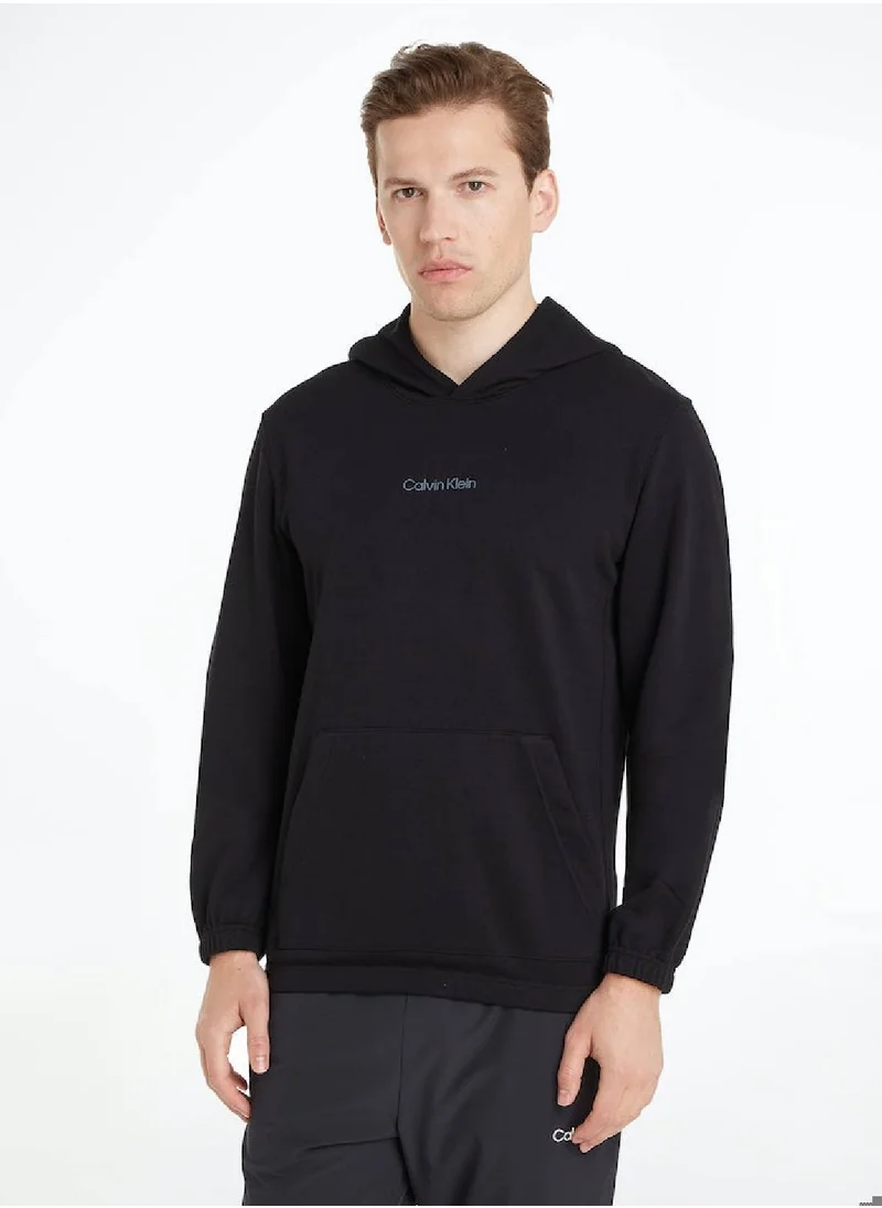 CALVIN KLEIN Calvin Klein Men's Hoody - Long Sleeves - Sportswear - Cotton Sweatshirt, Black