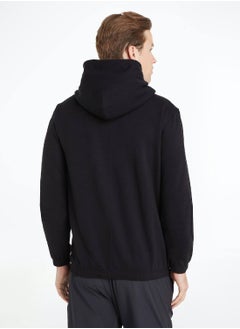 CALVIN KLEIN Calvin Klein Men's Hoody - Long Sleeves - Sportswear - Cotton Sweatshirt, Black  - Image 3
