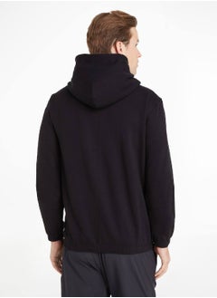 CALVIN KLEIN Calvin Klein Men's Hoody - Long Sleeves - Sportswear - Cotton Sweatshirt, Black  - Image 4