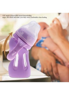 NIBEMINENT 180mL Baby Infant Feeding Bottle Fall Resistant Anti-Colic Newborns Milk Bottle Pink Purple  - Image 2