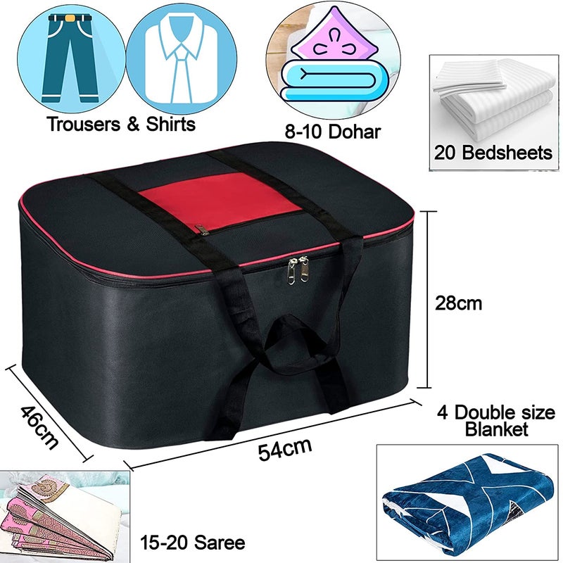 KBS XML Storage Bag for Clothes Toys Stationery Moisture Proof Nylon Large Size Underbed Wardrobe for Home and Kitchen Pack of 1 Rectangular - Image 2