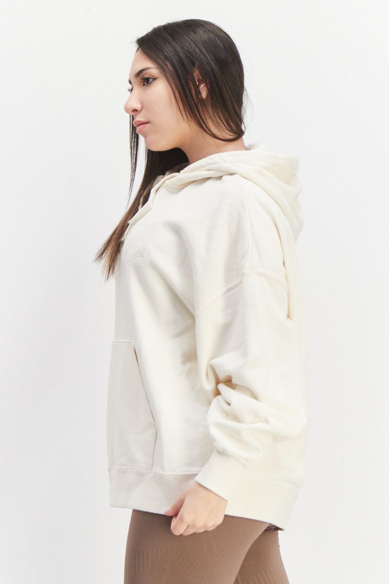 Puma x Vogue Women Sportswear Fit Long Sleeve Embroidered Logo Hoodie, Ivory - Image 2