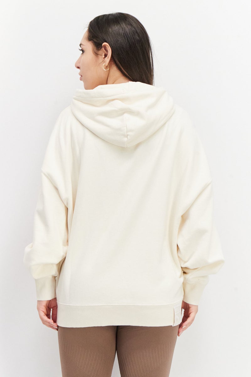 Puma x Vogue Women Sportswear Fit Long Sleeve Embroidered Logo Hoodie, Ivory - Image 4