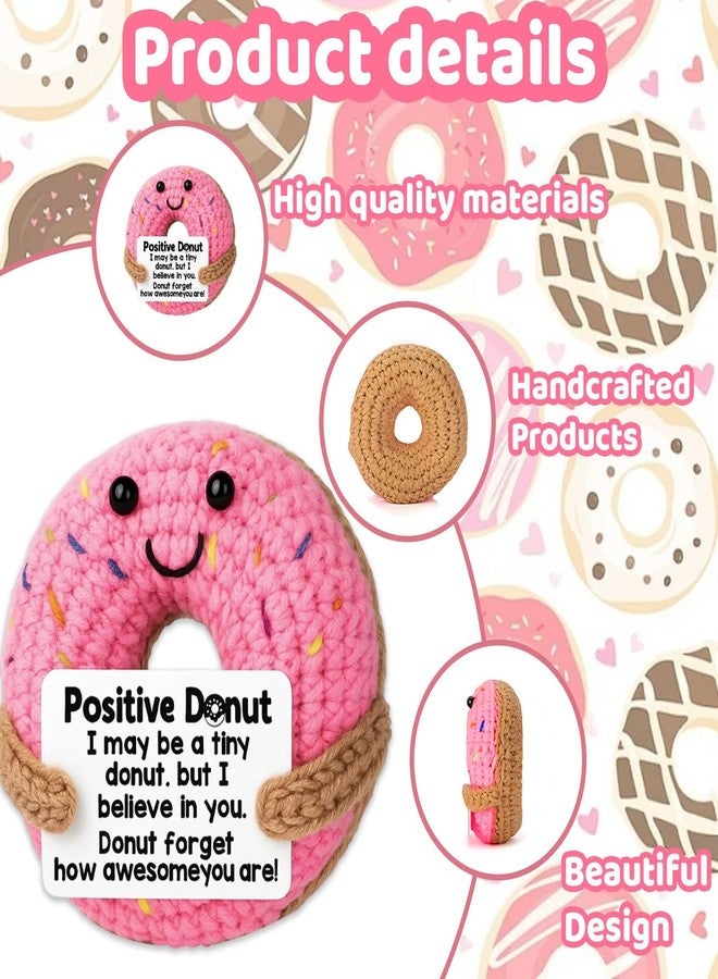 BCNJEPIN Crochet Toys, Handmade Crochet Doll, 7.5cm*7.5cm Cute Toys for Babies, Girls, Home and Office Decor, Study Table Decor, Emotional Support Gifts, Cute Pink Donut Design - Image 3