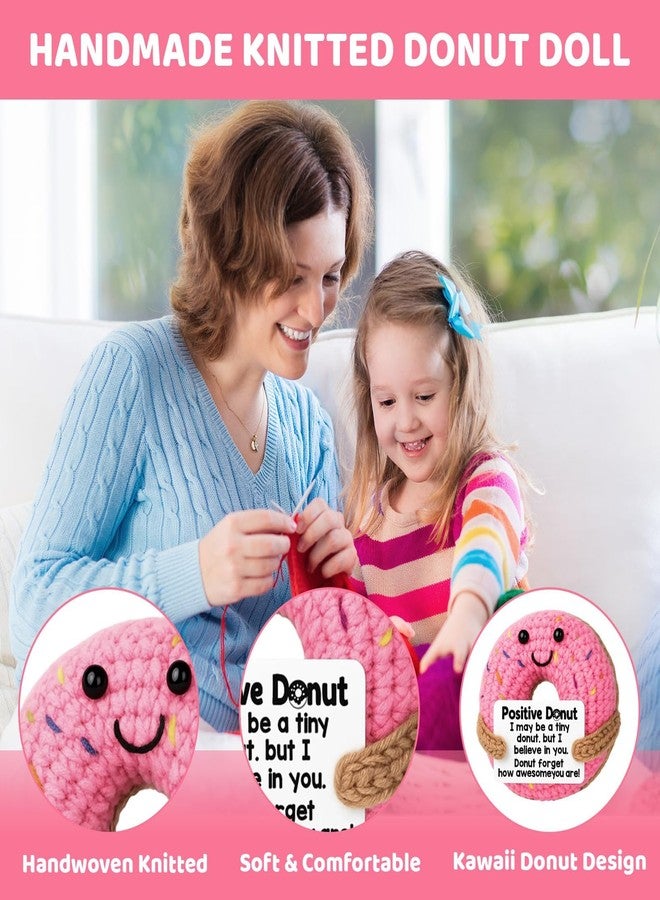 BCNJEPIN Crochet Toys, Handmade Crochet Doll, 7.5cm*7.5cm Cute Toys for Babies, Girls, Home and Office Decor, Study Table Decor, Emotional Support Gifts, Cute Pink Donut Design - Image 4