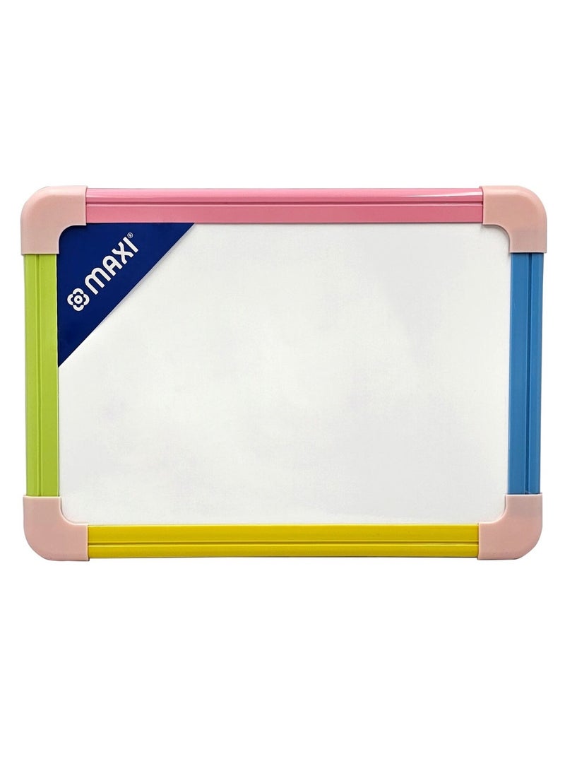 Maxi A4 Size Double Sided Dry Erase White Board Pastel Coloured Borders - Image 1