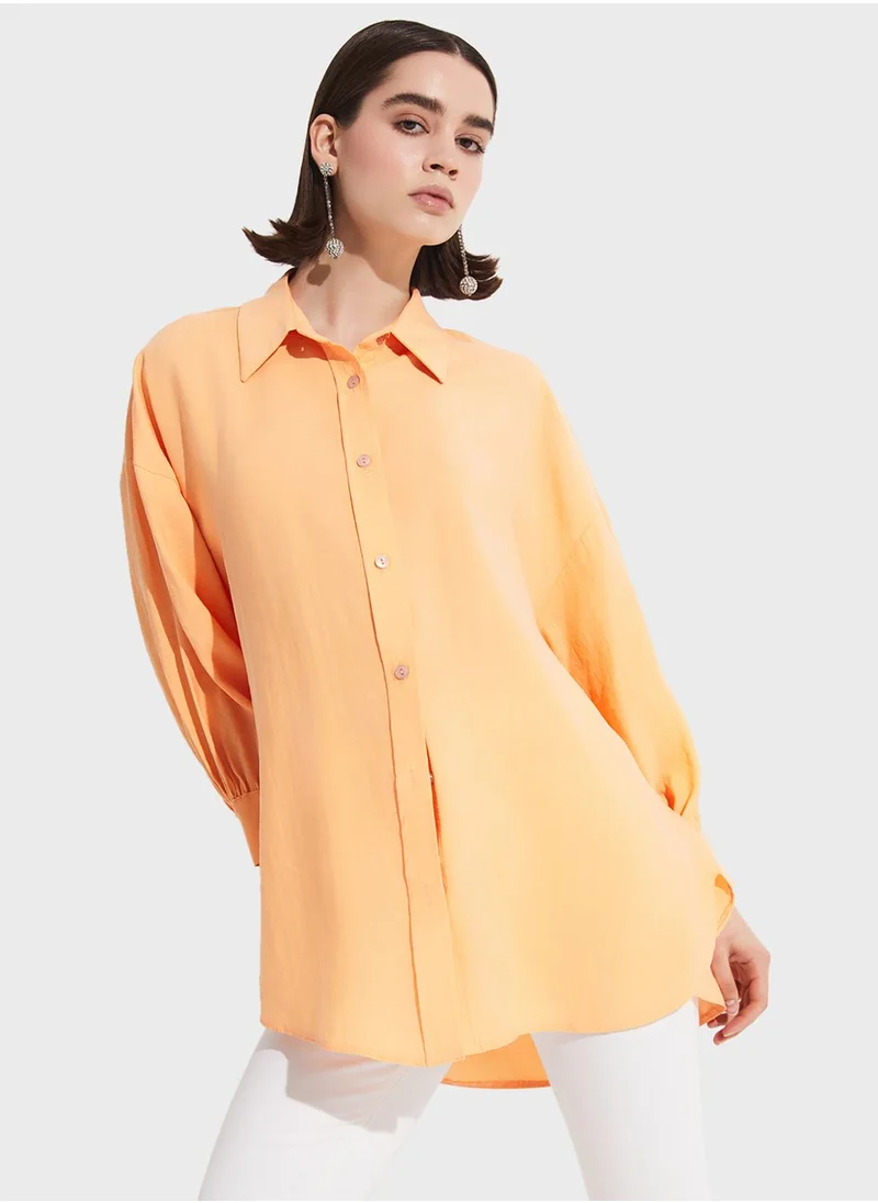 JUNE Tensel  Button Down Shirt