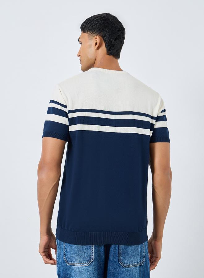 Styli Boxy Fit Flat Knit Striped T-Shirt - Image 4