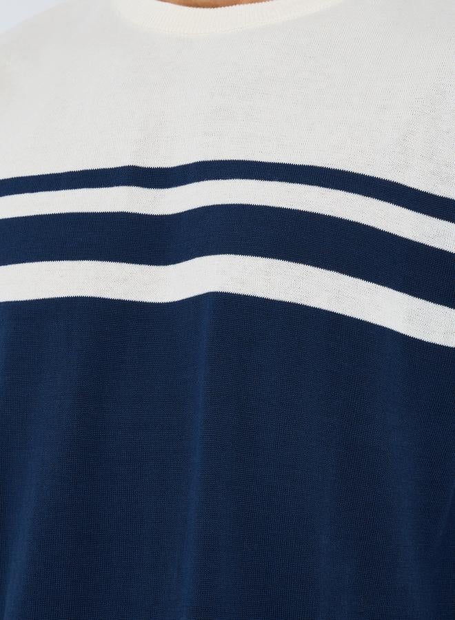 Styli Boxy Fit Flat Knit Striped T-Shirt - Image 3