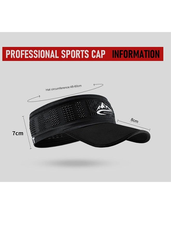 REXCHI Men's Sports Sun Hat, Lightweight Breathable Hollow Top Sun hat, Topless Sun Hat, Suitable For Baseball Running Golf Black - Image 5