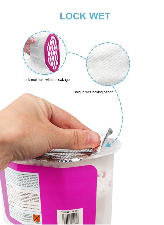 URbazaar - Moisture Absorber Box, Rose-4 packs, Dehumidifier for Closet, Bedroom and Kitchen, Odor Eliminator,Moisture Absorber 600ml - Image 1