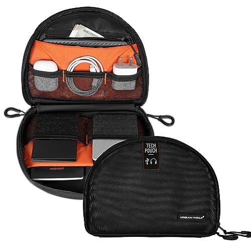 Urban Wolf Tech Pouch: The All-in-One Waterproof Travel Organizer for Cables, Adapters, Chargers, Power Banks, SD Cards, Hard Drives and other Tech essentials-Portable zippered Gadgets Organizer - Image 1