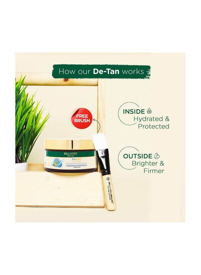 Bella Vita Bella Vita Organic INSTABRIGHT Face Pack for DeTan, Glowing Skin, Oil Control, Acne, Pimples, Blemishes, Pigmentation & Skin Brightening, 100 gm  - Image 4