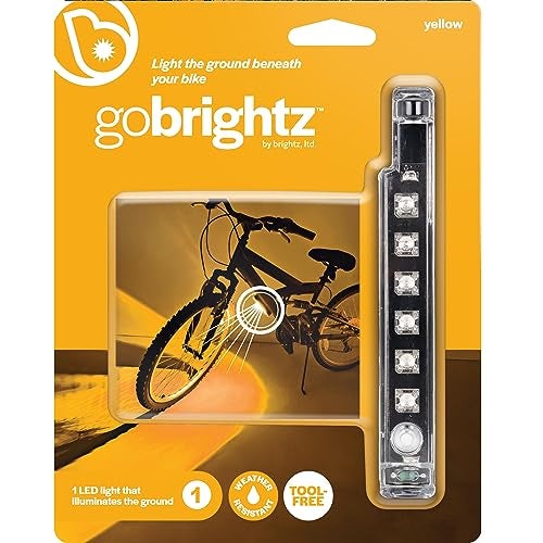 Brightz GoBrightz LED Bike Frame Light Yellow Cool Underglow Bike Light for Riding at Night Bicycle Scooter Stroller Stocking Stuffers for Boys Girls Teens Ages 5 6 7 8 9 10 11 12 13 - Image 1