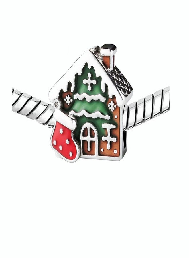 KunBead Gingerbread House Christmas Tree Stocking Snowflake Enamel Bead Charms Compatible with Pandora Bracelet for Women - Image 2