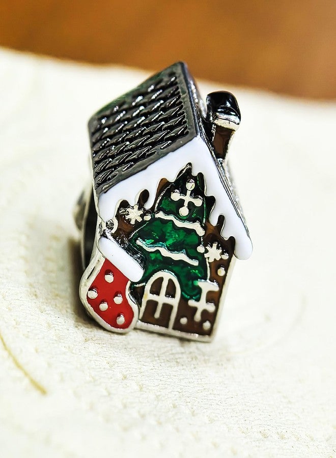 KunBead Gingerbread House Christmas Tree Stocking Snowflake Enamel Bead Charms Compatible with Pandora Bracelet for Women - Image 4