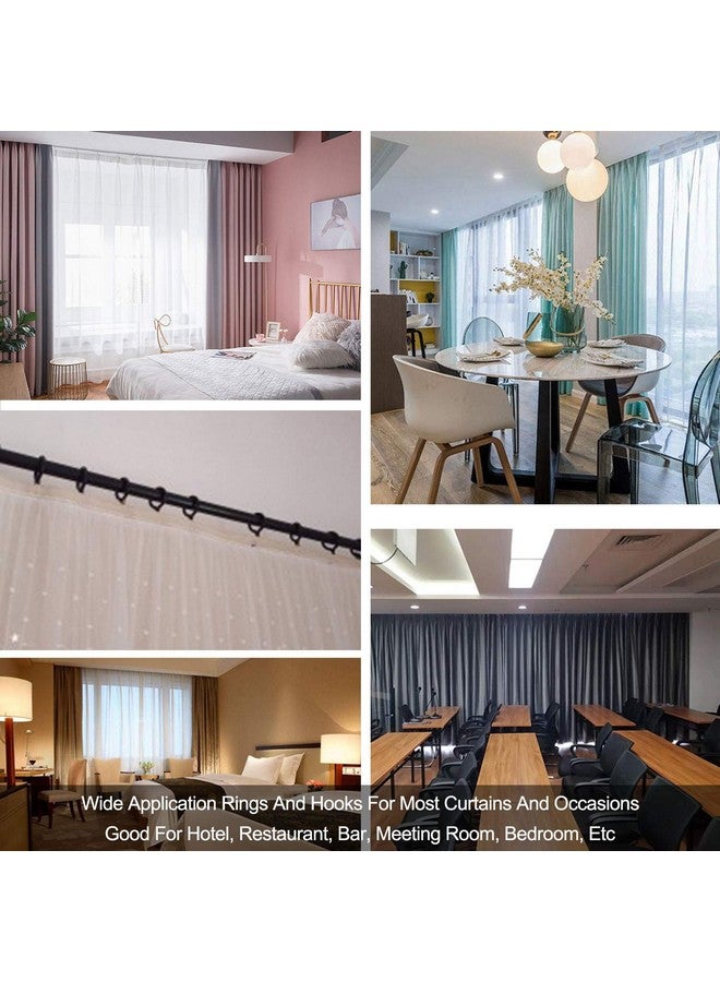 Wision WISION 60 Pcs Metal Curtain Rings & Hooks Set, 30 mm Internal Diameter, Bronze, Curtain Rod Rings with Eyelet - Image 5