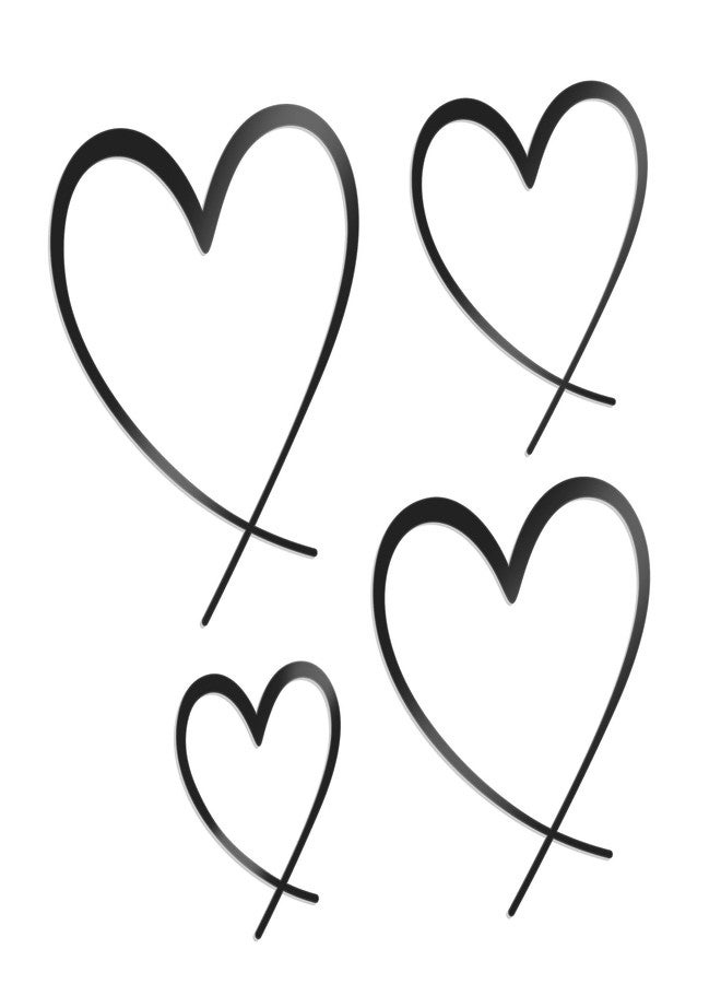 KOYILTD 4 Pcs Metal Heart Wall Art Bedroom Modern Bedroom Decor Beautiful Love Heart Decoration Metal Wall Decor above Bed Wall Decor for Valentine's Day or Christmas (Black, Classic) - Image 1