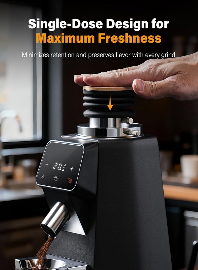 SHARDOR 64mm Coffee Grinder Single Dose Hopper, Silicone Bellow with Wooden Lid for Easy Cleaning and Single Dosing - Image 2