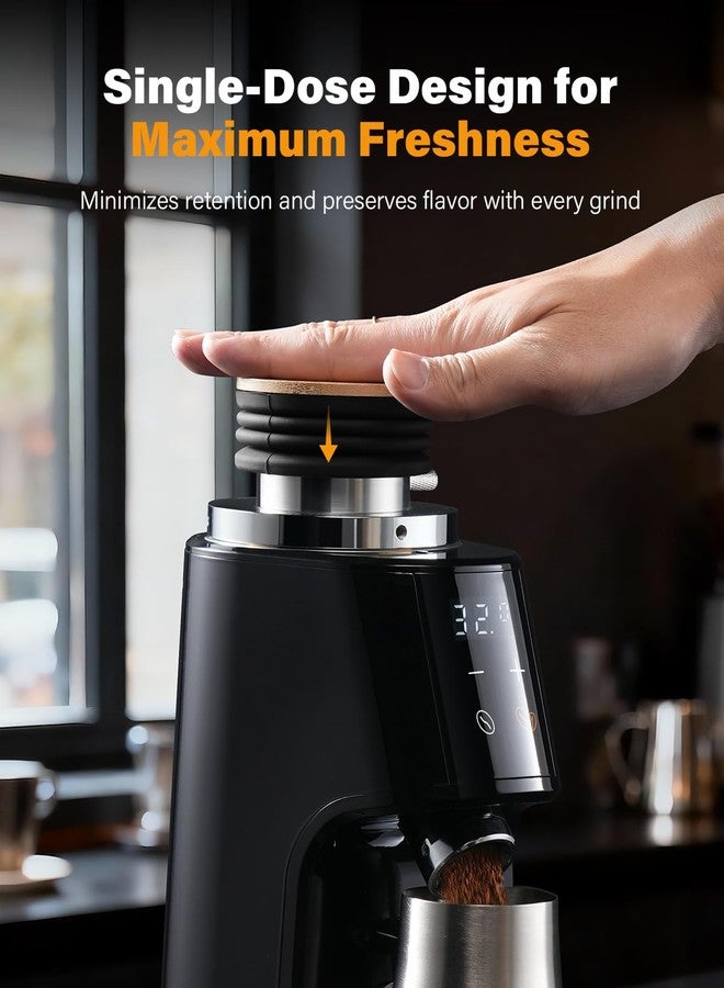 SHARDOR 64mm Coffee Grinder Single Dose Hopper, Silicone Bellow with Wooden Lid for Easy Cleaning and Single Dosing - Image 5