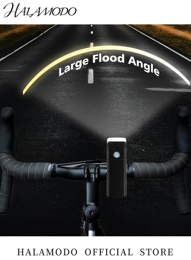 HALAMODO Bike Lights High Lumens with Quick Release Strap Light Bracket Super Bright Bicycle Light Battery-Powered Bike Light Waterproof Bike Front Light with Sensing Function for Road & Mountain & Night Riding - Image 5