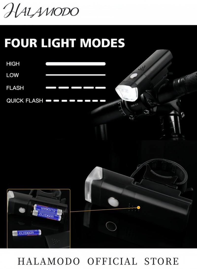 HALAMODO Bike Lights High Lumens with Quick Release Strap Light Bracket Super Bright Bicycle Light Battery-Powered Bike Light Waterproof Bike Front Light with Sensing Function for Road & Mountain & Night Riding  - Image 2