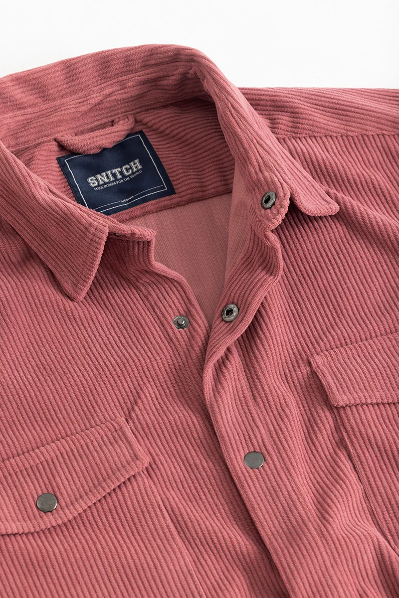 SNITCH Jezzi Pink Corduroy Overshirt
