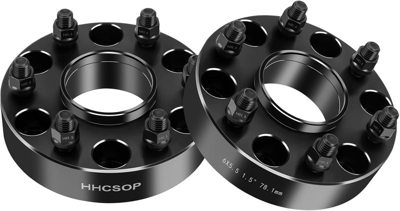 HHCSOP 1.5 Inch 6x5.5 Wheel Spacers with M14x1.5 Studs for Chevy and GMC Vehicles - Image 1