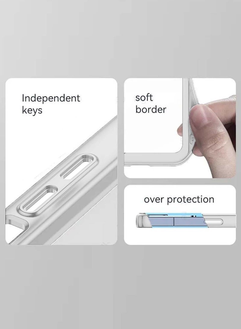 Wtech vivo V40 Lite (IDN) 5G 2024 Soft Transparent TPU Silicone Ultra Thin Phone Stylish Electroplated Camera Border Back Case Cover - White - Image 5