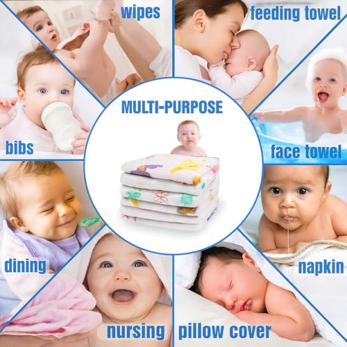 MiniWonders Mini Wonders Muslin Face Towels Set of 5 | Soft Cotton Baby Towels for Daily Use | Washcloths for Newborns & Infants | Skin-Friendly & Reusable - Image 2