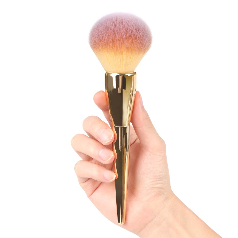 Daubigny Powder BrushDaubigny Large Powder Brush Flat Arched Premium Durable Kabuki Makeup Brush Perfect For Blending LiquidCream and Flawless PowderBuffing BlendingConcealer Gold - Image 3