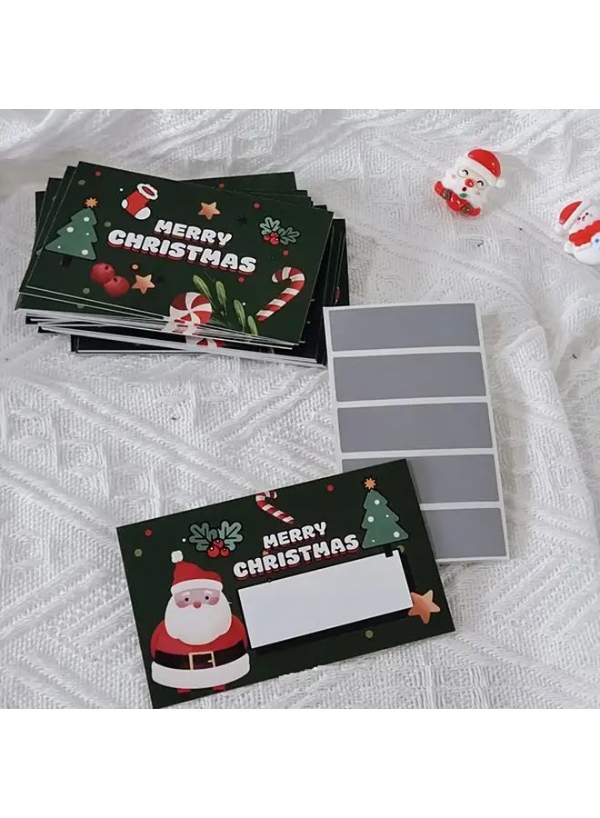 50 Pack Green Christmas Scratch Cards Personalized Holiday Party Favors Gift Tags - Image 5