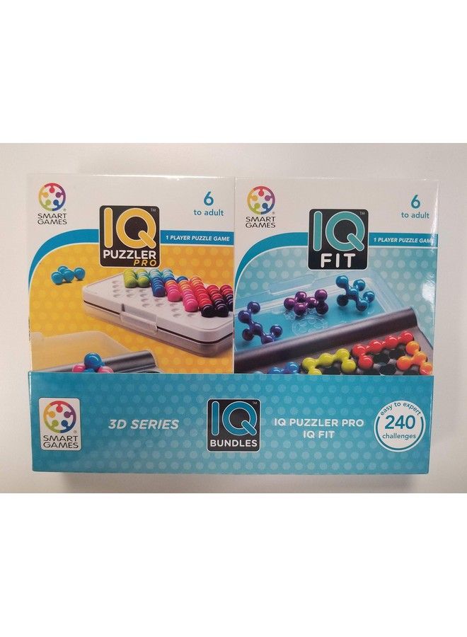 SmartGames سلسلة Iq Bundles 3D: Iq Puzzler Pro وIq Fit 240 تحديات للأعمار من 6 سنوات للبالغين - Image 3