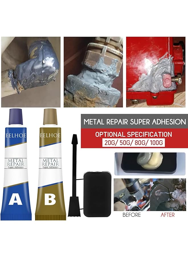 erorex Repair Glue Ab Glue Casting Glue Steel Metal Glass Ceramics Welding Trachoma Stomatal Crackle Repair Adhesive Industrial Repair Glue 80G - Image 4