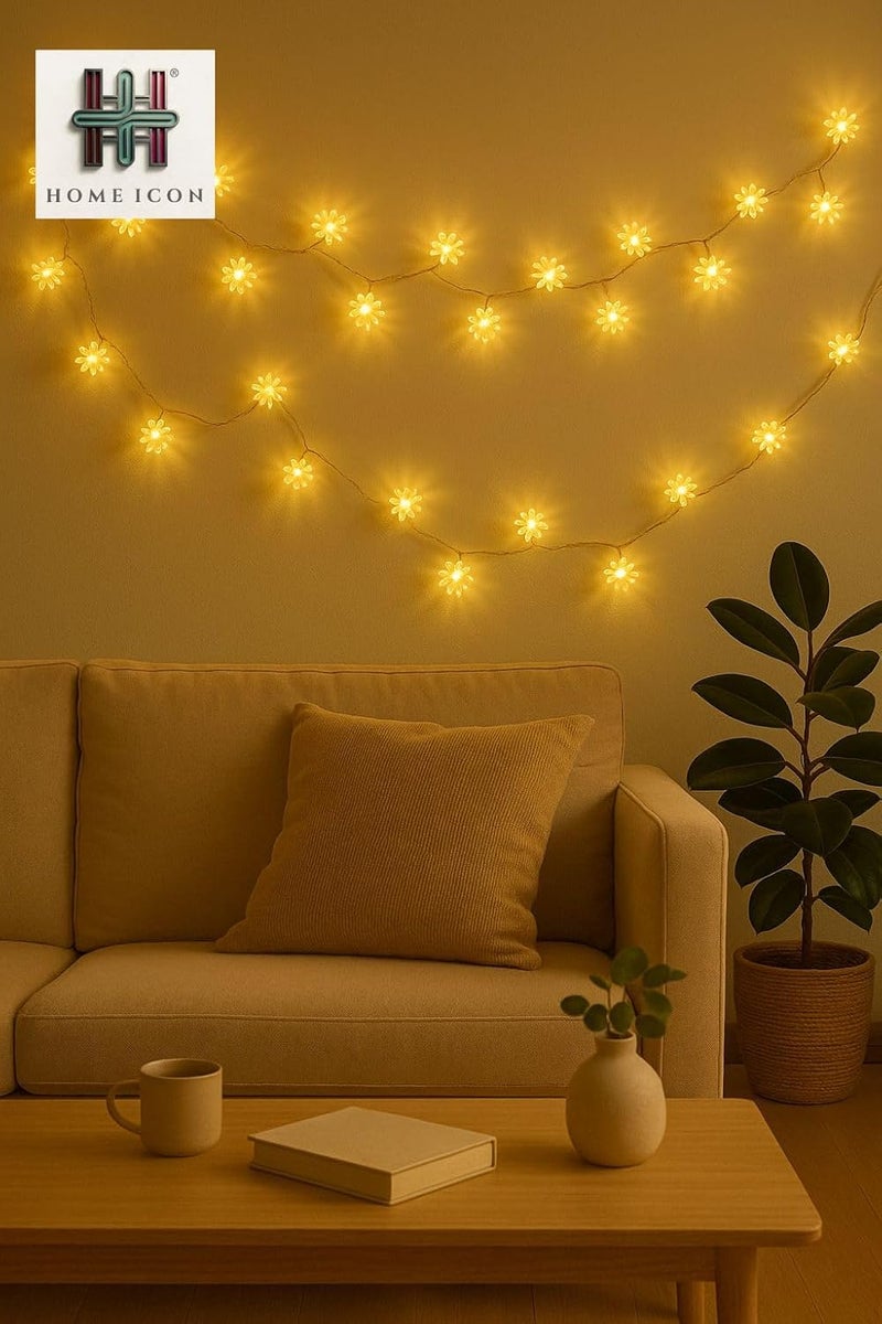 Home Icon أضواء زينة مزخرفة مزدوجة الطبقات - 3م، 30LED، تعمل بالبطارية لشجرة عيد الميلاد، غرفة النوم، الزفاف، الحفلات، تزيين الحدائق - Image 2
