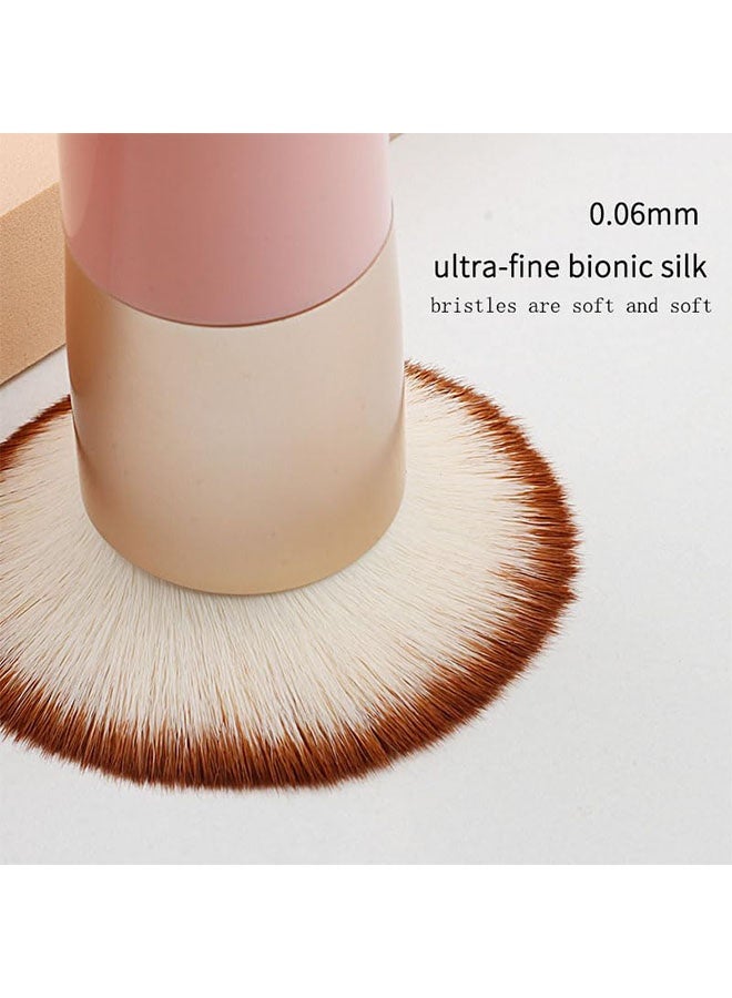 Foundation Brush for Liquid Makeup, Self Tanner Brush Flat Top Kabuki Professional Makeup Brushes Blending Mineral Powder Buffing Stippling Makeup Tools, Pink - Image 5