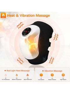 SYOSI Knee Massager Cordless Knee Massager with Vibration and Infrared Heating Function Red Light Electric Knee Massager 3 Adjustable Vibrations Air Pressure and Heating Modes 5 Levels of Timing  - Image 2