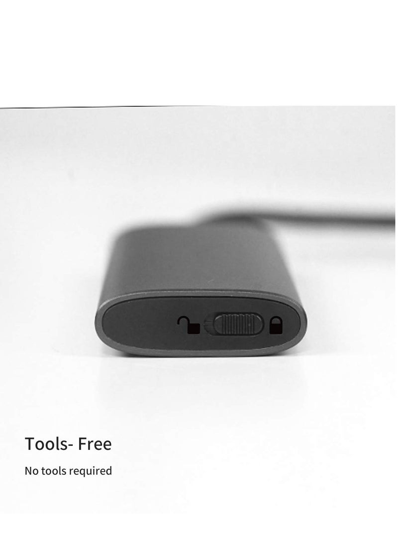 KASTWAVE Aluminum Tool-Free M.2 SATA SSD Enclosure Reader USB 3.2 Gen 2(6Gbps) Type-C External SSD Adapter Support UASP Trim for M2 SATA NGFF 2242/2260/2280 SSD with B Key/B+M Key(for M.2 SATA SSD only) - Image 3