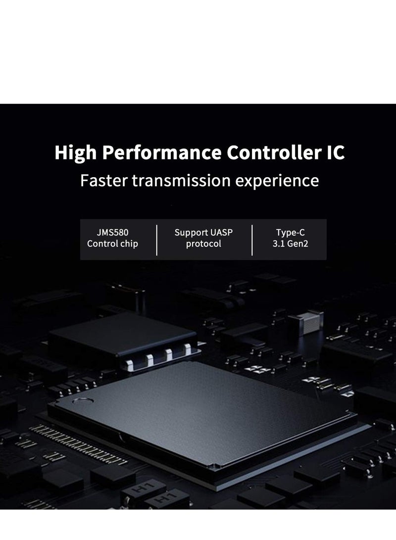 KASTWAVE Aluminum Tool-Free M.2 SATA SSD Enclosure Reader USB 3.2 Gen 2(6Gbps) Type-C External SSD Adapter Support UASP Trim for M2 SATA NGFF 2242/2260/2280 SSD with B Key/B+M Key(for M.2 SATA SSD only) - Image 5