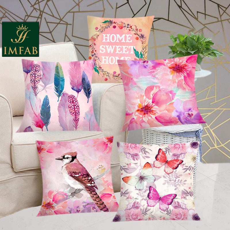 IM FAB IMFAB Sweet Home Digital Canvas Cotton Cushion Covers 24X24 (Set of 5 Pcs) - Image 5