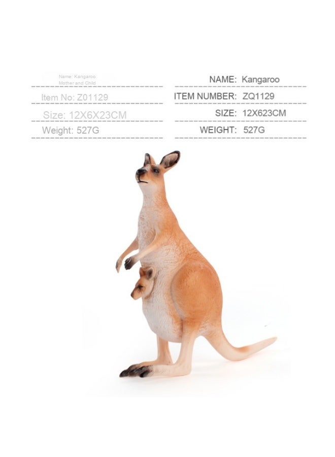 NIBEMINENT Children’s Solid Wild Animal Model - Mother Kangaroo Educational Ornament