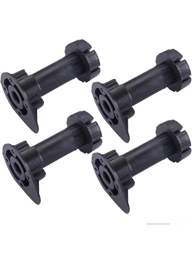 Royal Apex Kitchen Plastic Furniture Legs Adjustable Black Thick Pvc Furniture Feet 14Cm / 5.5Inch Set Of 4 - Image 1