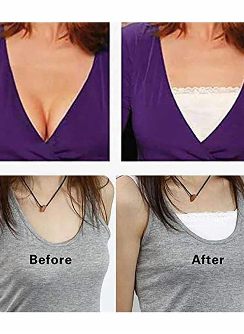 SYOSI - 8 pcs Lady Lace Camisole Clip-on Mock Snappy Bra, Insert Overlay Modesty Panel Vest - Image 1