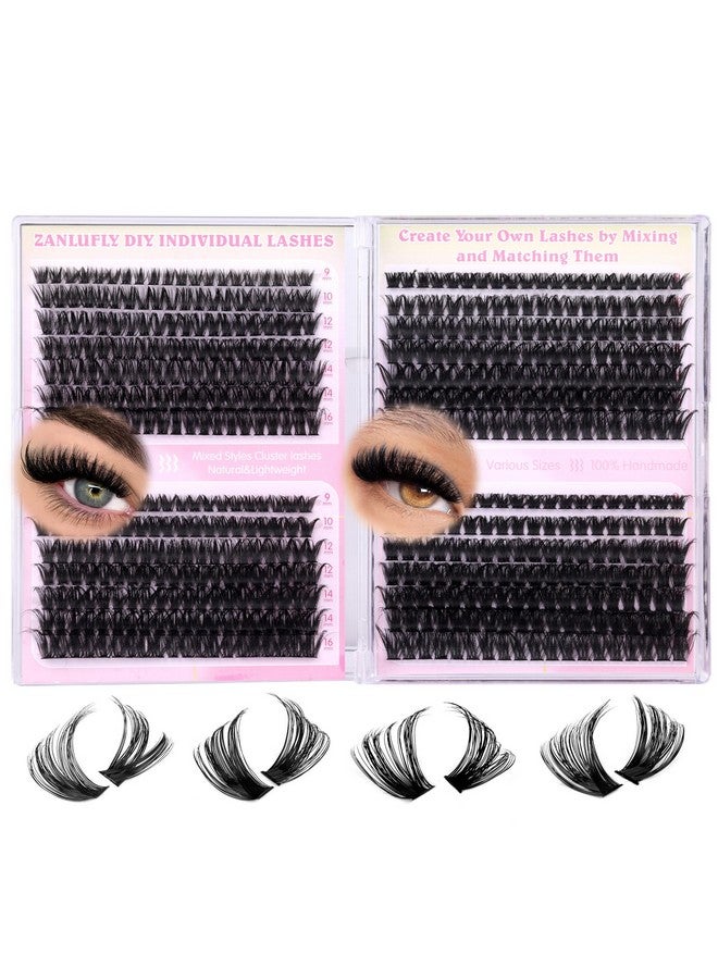 zanlufly Lash Clusters D Curl Individual Lashes Fluffy Eyelash Clusters Bulk zanlufly Thick Lash Extension 560Pcs Natural DIY Eyelash Extension (9-16MM,60D+70D+80D+100D) - Image 1